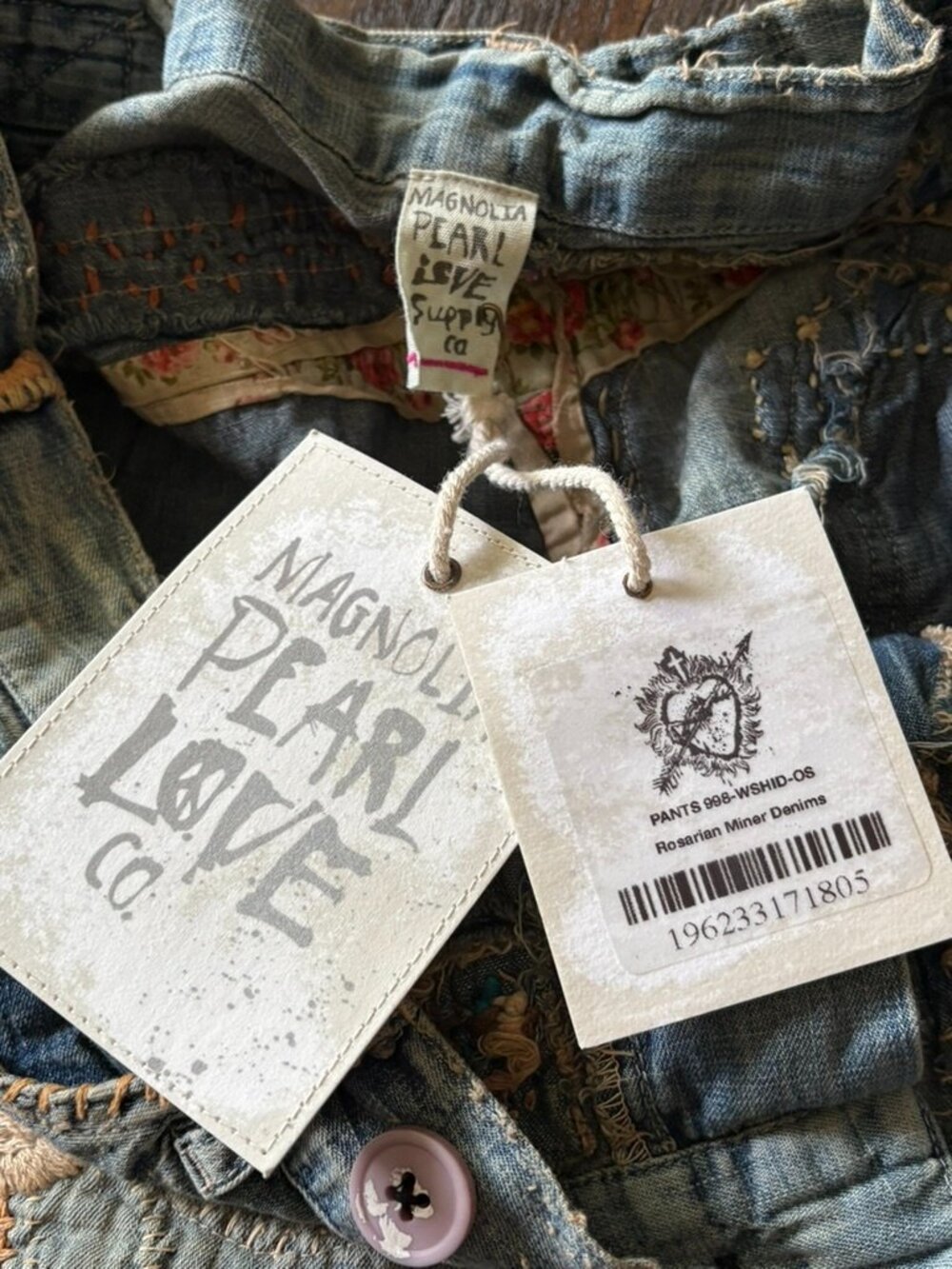 NEW Magnolia Pearl Rosarian Miner Denims, Washed Indigo OS - Picture 14 of 16